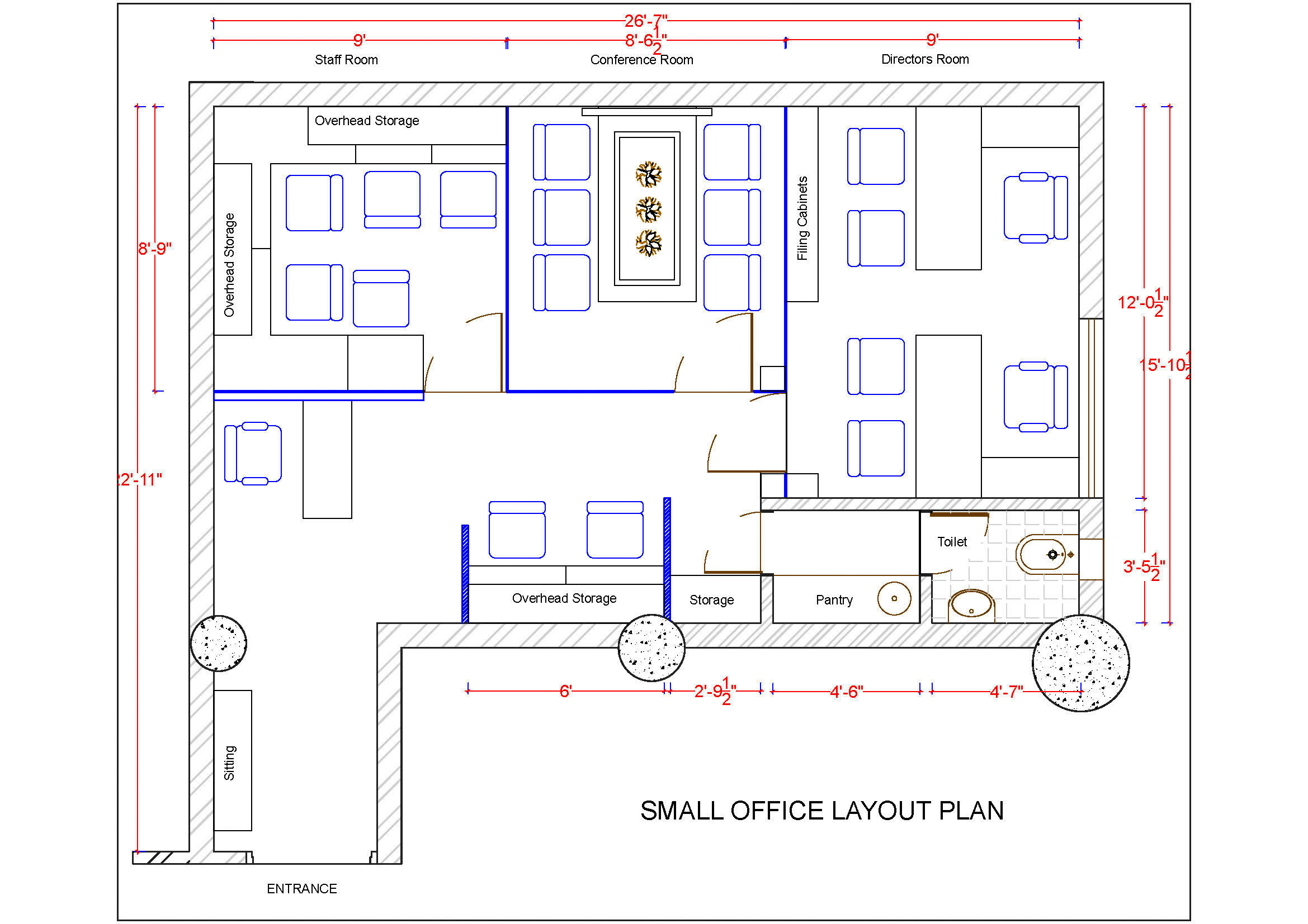 Small Office Layout Plan Free AutoCAD DWG Download